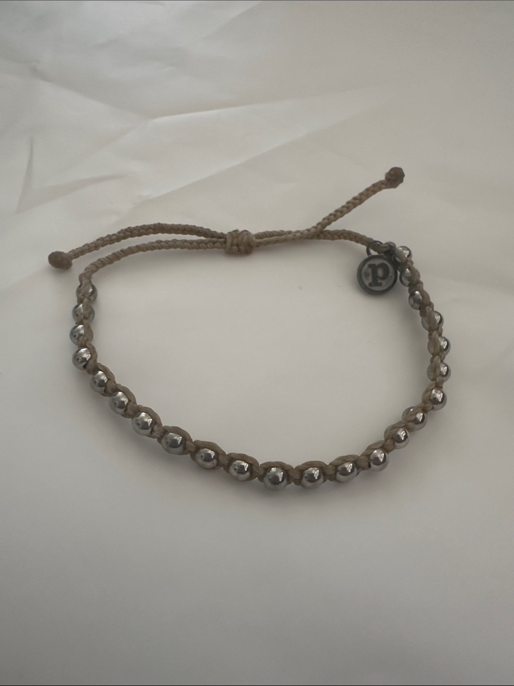 NWOT Pura Vida Beaded Rope Bracelet with Silver-Tone Beads